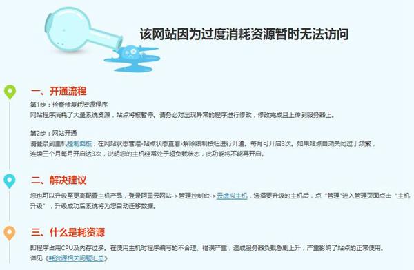 网站到底是因为什么原因耗资源被关停分析  资源耗尽 网站关停 日志分析 阿里云主机 第1张